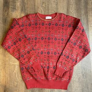 Tricots St. Raphael Geometric Print Sweater Dad Grandpa Sweater